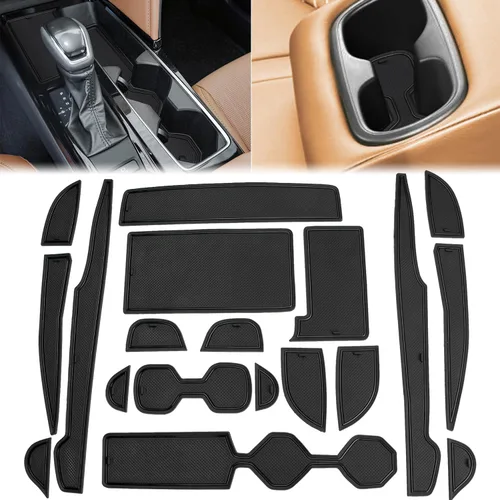 Vista 10 de auovo Alfombrillas antipolvo para Toyota Camry 2018 2019 2020 2021 2022 2023 2024 ajuste personalizado para portavasos de consola central, Gris