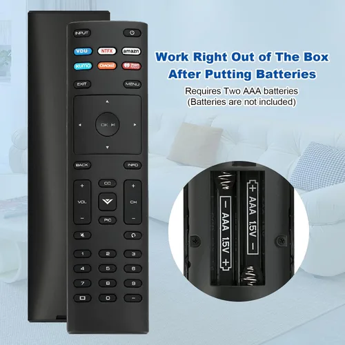 Vista 6 de Reemplazo de control remoto XRT136 para Vizio SmartCast TV D24f-F1 D32f-F1 D43f-F1 D43f-F1 D50f-F1 E43-E2 E48u-D0 E50-E1 E50-E3 E50u-D2 E50x-E1