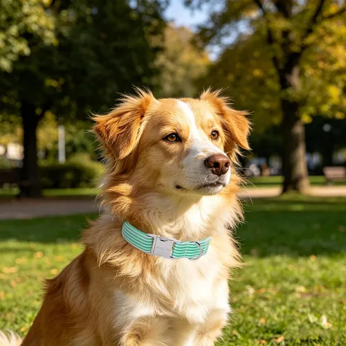 Vista 364 de Aring Pet Collar de algodón, ligero y ajustable, con hebilla de liberación rápida, para perros pequeños, medianos y grandes, para cachorros, S, Hoja