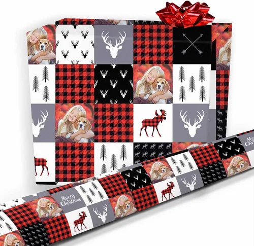 Vista 21 de Papel de regalo personalizado, divertido papel de regalo para cara, foto, nombre, Día del Padre, rollo de regalo para papá, hombres, mujeres, niños