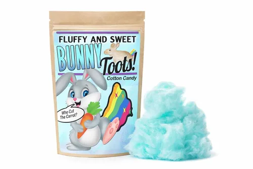 Vista 6 de Gears Out Bunny Toots - Caramelo de algodón divertido - Divertida cesta de Pascua - Relleno de calcetines - Bunny Toots - Algodón de azúcar