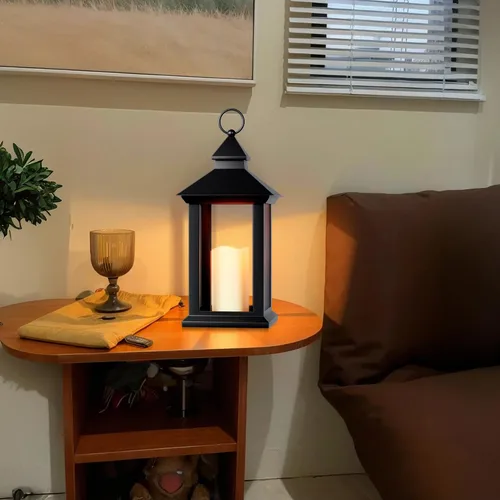 Vista 7 de JOIONE Black Decorative Candle Lanterns, 2 Packs 14" Waterproof Porch Decor Transparente 2