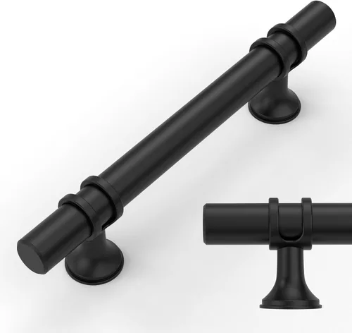 Vista 40 de Amerdeco ZH0050 - Paquete de 10 pomos de bronce champán para gabinetes, barra en T de 2 pulgadas, manijas de gabinete de cocina, manijas