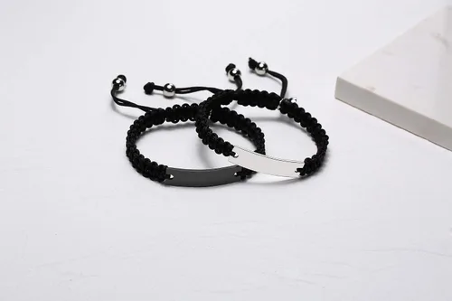 Vista 2 de VNOX Juego de 2 3 4 5 pulseras de cuerda trenzada hechas a mano para dama de honor pareja