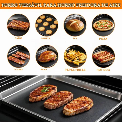 Vista 7 de 5 piezas de esteras de teflón para forro de horno para la freidora de aire de puerta francesa de 26 QT Emeril Lagasse 360, forros de freidora