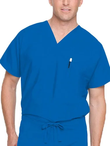 Vista 4 de Landau Essentials - Camiseta unisex de ajuste relajado con cuello en V de 1 bolsillo 7502