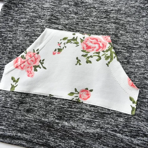Vista 5 de Derouetkia Conjunto de ropa floral de manga larga con capucha, pantalones casuales y diadema