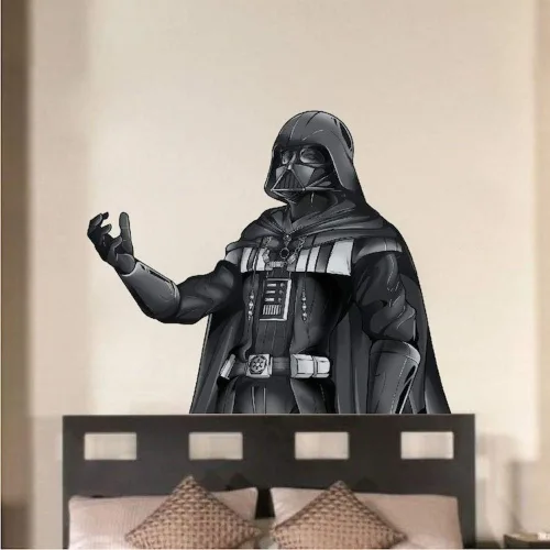 Vista 3 de Darth Vader - Calcomanía de vinilo – Mural de pared de Darth Vader, decoración de pared extraíble para habitación de niños, cuarto de bebé