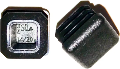 Vista 10 de Paquete de 10: (0.5 pulgadas (1/2 pulgadas), calibre 14-20, tapón cuadrado de plástico negro, tapa de extremo de tubo, insertos deslizantes