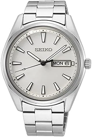 Vista 3 de Seiko Essentials - Reloj de cuarzo plateado con esfera plateada para hombre SUR339P1 Movimiento de cuarzo