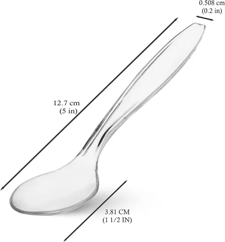 Vista 5 de 50 mini cucharas de plástico de 5 pulgadas, mini cucharas de 5 pulgadas, reutilizables para té, café, helado y tazas de aperitivos, 50