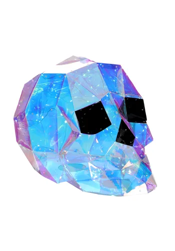 Vista 2 de Calavera Geométrica Iridiscente de 12 Pulgadas Multicolor