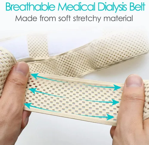 Vista 5 de Cinturón de malla transpirable PD para catéter de diálisis peritoneal, suministros de accesorios de transferencia suave, cinturón protector