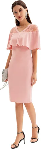 Vista 4 de GRACE KARIN Vestido midi delgado con hombros descubiertos para mujer