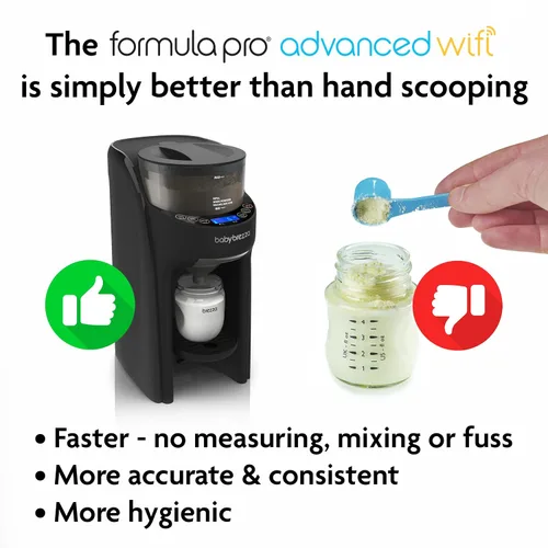 Vista 6 de Baby Brezza Formula Pro Advanced WiFi - Máquina dispensadora de fórmula, mezcla automáticamente un biberón de fórmula caliente al instante, prepara