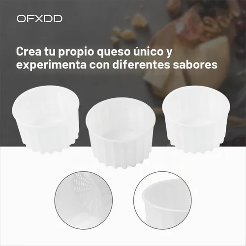 Vista 4 de Molde de queso para hacer queso suave de 20 onzas – Molde de plástico para hacer queso ricotta, queso feta y camembert – Suministros reutilizables