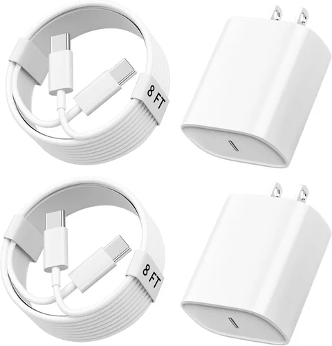 Vista 8 de Cargador para iPhone 17, 16, 15, carga rápida, cable de carga USB C de 10 pies de largo con bloque de carga rápida de teléfono tipo C de 20 W