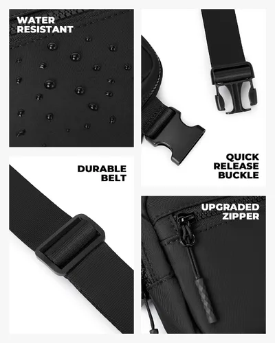 Vista 5 de CHOLISS Riñonera cruzada para mujeres y hombres, riñonera cruzada, Negro -, Riñonera cruzada de moda para mujeres y hombres, riñonera cruzada