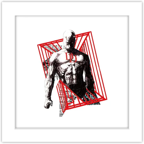 Vista 10 de Trends International Gallery Pops Marvel Comics Daredevil - Póster geométrico de tinta de diablo, arte de pared, 12.00 x 12.00 pulgadas, versión