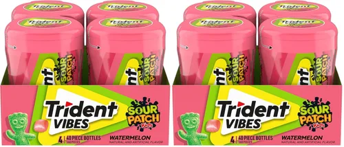 Vista 18 de Trident Vibes SOUR PATCH KIDS Redberry - Goma de mascar sin azúcar, botella de 40 piezas (paquete de 2)