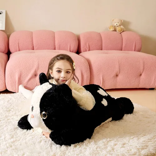 Vista 3 de Animal de peluche gigante de gato de felpa suave, juguete grande de 30" de tamaño jumbo, lindo, grande, enorme, esponjoso, gordo, para regalos