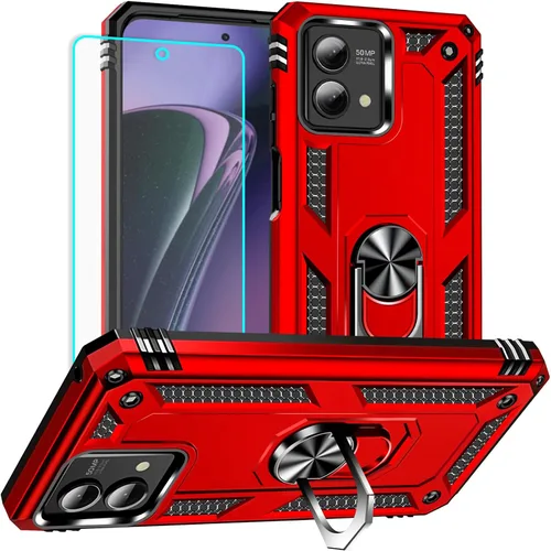 Vista 18 de Yiakeng Funda para Moto G Stylus 5G 2023, Motorola G Stylus 5G 2023 con protector de pantalla HD, fundas protectoras de grado militar con anillo