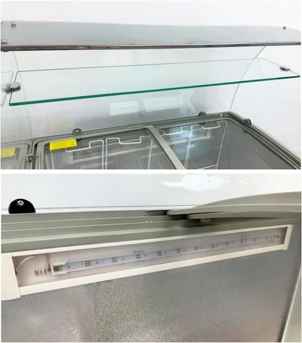 Vista 7 de cooler depot Gelato Congelador vitrina de inmersión para gabinete de inmersión Escaparate de helado Curvo Vidrio transparente 40