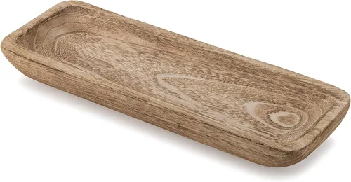Vista 9 de Cuencos decorativos Romadedi para la decoración del hogar, cuenco de masa de madera para decoración, cuenco grande de madera de 16" para centros