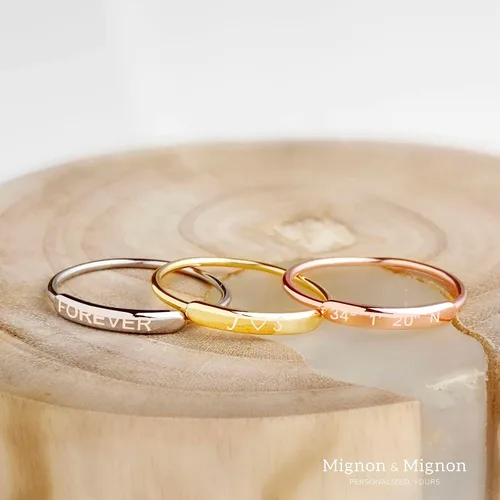 Vista 4 de Custom Name Ring Personalized Mother Day Gift for Mom Grandma Gifts from Daughter Stacking Ring Initial Ring Stackable Ring Wedding Bridesmaids