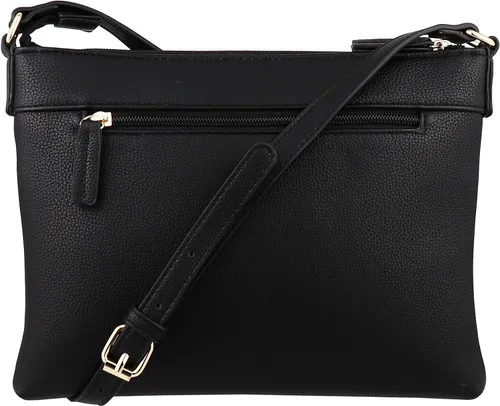 Vista 2 de B BRENTANO Bolsa de mano vegana cruzada con múltiples cremalleras con borlas