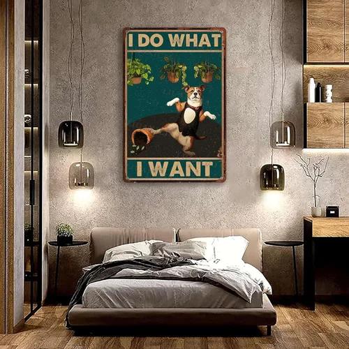 Vista 2 de Letrero de hojalata con texto en inglés "I Do What I Want For Kitchen Bar Garage Decor 8.00"x12.00
