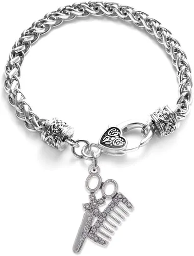 Vista 25 de Inspired Silver - Pulsera de plata con dije personalizado y circonitas cúbicas.