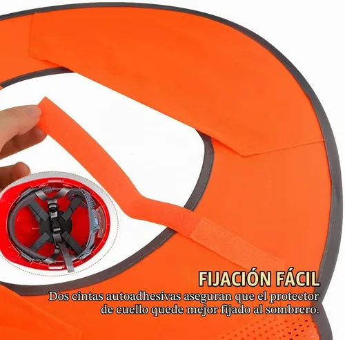 Vista 4 de WMYCONGCONG Protector solar de ala completa, visera de malla para el cuello, con tira reflectante para construcción al aire libre, accesorios