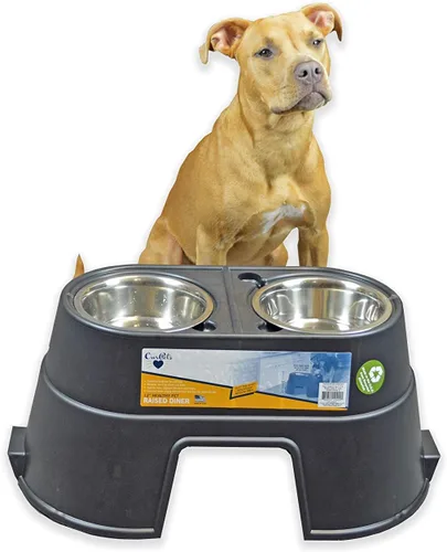Vista 4 de Taza para comida con elevador para mascotas Ourpets Healthy Pet, Negro
