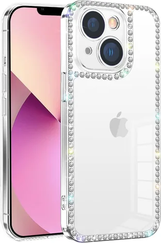 Vista 12 de Compatible con iPhone SE 2022/iPhone SE 2020/iPhone 7/iPhone 8 transparente para mujeres y niñas con purpurina 3D brillante brillante de lujo
