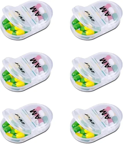 Vista 18 de Organizador de pastillas de viaje portátil, estuche pequeño para bolsillo, pastillero para bolso, organizador de medicinas con 10 compartimentos