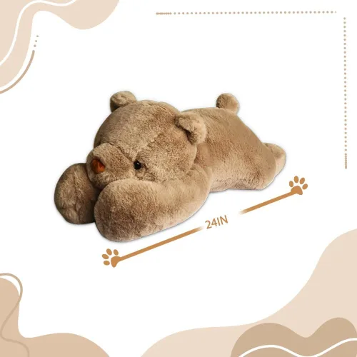 Vista 3 de FoxVilla Oso de 4 libras de peluche con peso, peluches de felpa con peso de 24 pulgadas para adultos, lindo peluche suave con peso para lanzar