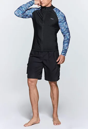 Vista 3 de TSLA - Camisas de natación de secado rápido con cremallera para hombre