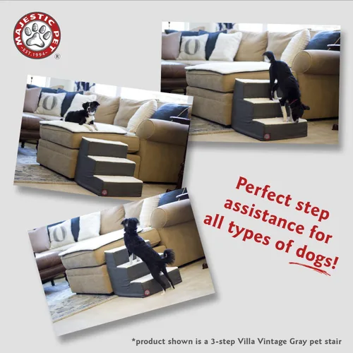 Vista 4 de Majestic Pet 78899500211 Escaleras portátiles para mascotas Suave sensación de espuma Sherpa Escalones para perros y gatos Rampa para perros