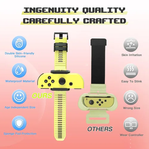 Vista 4 de RTTACRTT Silicone Wrist Bands for Just Dance 2024 2023 2022 Switch and for Zumba Burn It Up, Dance Strap Freely Adjustable for Joy Con & Switch OLED
