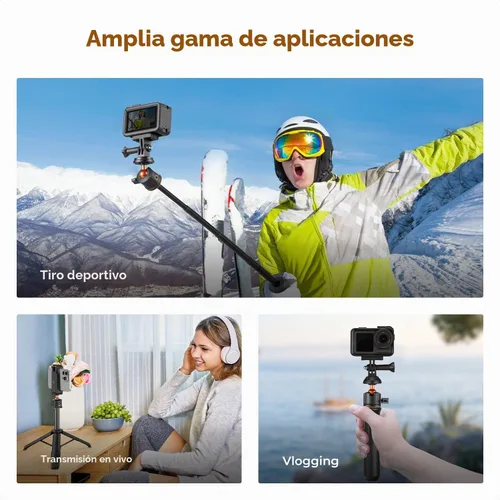 Vista 4 de K&F CONCEPT Trípode para selfie stick de 23.6 pulgadas
