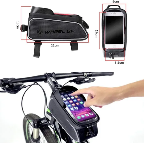 Vista 5 de Soporte universal para teléfono para bicicleta, negro, montaje en manillar, compatible con iPhone 15, 14, 13, 12, 11, 10, Samsung Galaxy S8 Plus