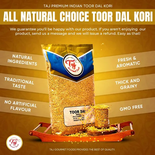 Vista 3 de TAJ Premium Indian Toor Dal Kori, Unoily, Madhi, (4 libras)