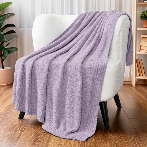 Vista 23 de PAVILIA Manta supersuave para sofá, manta mullida y acogedora de peso ligero en negro; manta de punto cálida y esponjosa para cama o sofá, 50x60