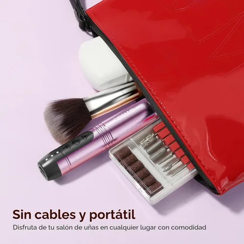 Vista 7 de COSLUS Taladro de uñas inalámbrico con lima eléctrica: profesional para uñas acrílicas, gel, polvo adhesivo, portátil, kit de máquina de taladro