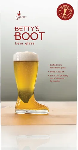Vista 7 de Big Betty Das Boot - Taza de cristal para botas de cerveza para celebración del Oktoberfest, día de San Patricio, despedidas de soltero/despedida
