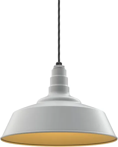Vista 31 de Steel Lighting Co. Manhattan Warehouse Light Colgante montado en el techo Cúpula de 20 pulgadas vástago de 12 pulgadas Luz de granero