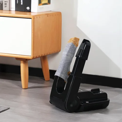 Vista 7 de Secador de botas con temporizador, calentador de calor para botas de trabajo, guantes, pies sudorosos, tenis, secadora portátil con estante plegable