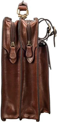 Vista 3 de Maxwell Scott - Mens Luxury Italian Leather Large Square Briefcase - Zip Closure - Handmade in Italy - The Alanzo