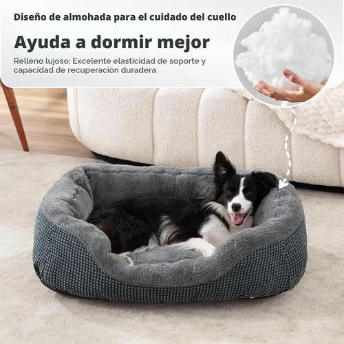 Vista 7 de Invenho - Camas para perros pequeños y medianos lavables, ortopédicas, calmantes, autocalentamiento, suaves, duraderas, con fondo antideslizante